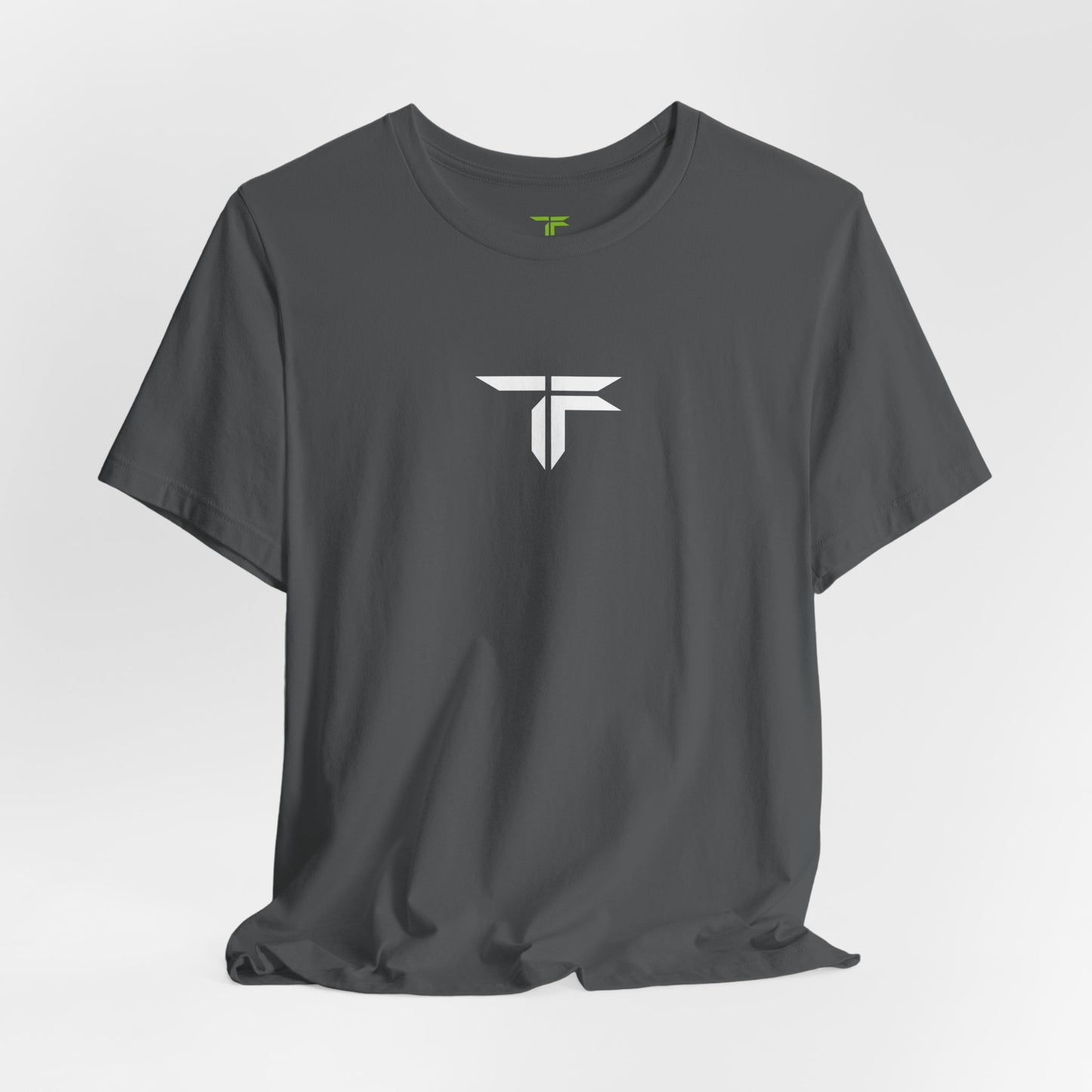 All We Know Is Go- Trooper White Logo T‑Shirt — Small Chest Emblem Tee