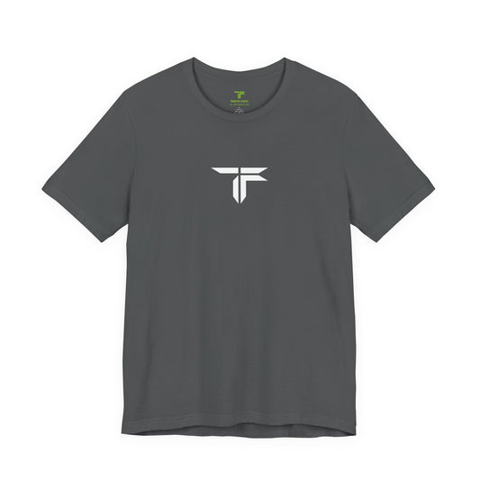 All We Know Is Go- Trooper White Logo T‑Shirt — Small Chest Emblem Tee