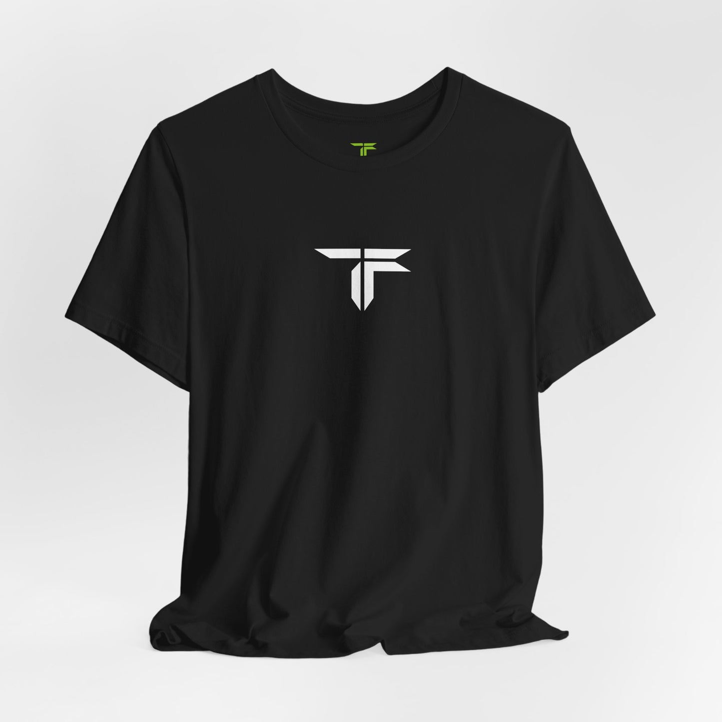 Minimal Trooper White Logo T‑Shirt — Small Chest Emblem Tee