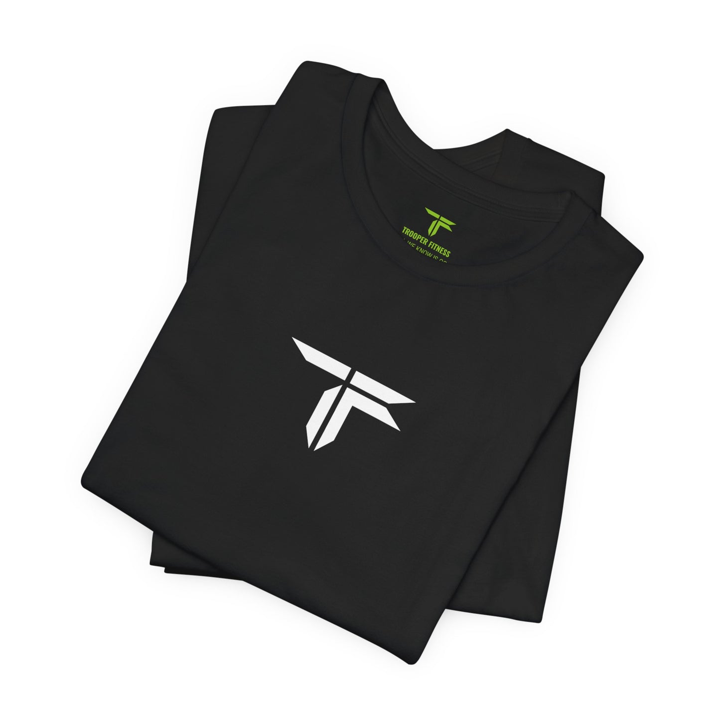 All We Know Is Go- Trooper White Logo T‑Shirt — Small Chest Emblem Tee