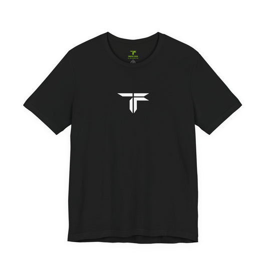 Minimal Trooper White Logo T‑Shirt — Small Chest Emblem Tee